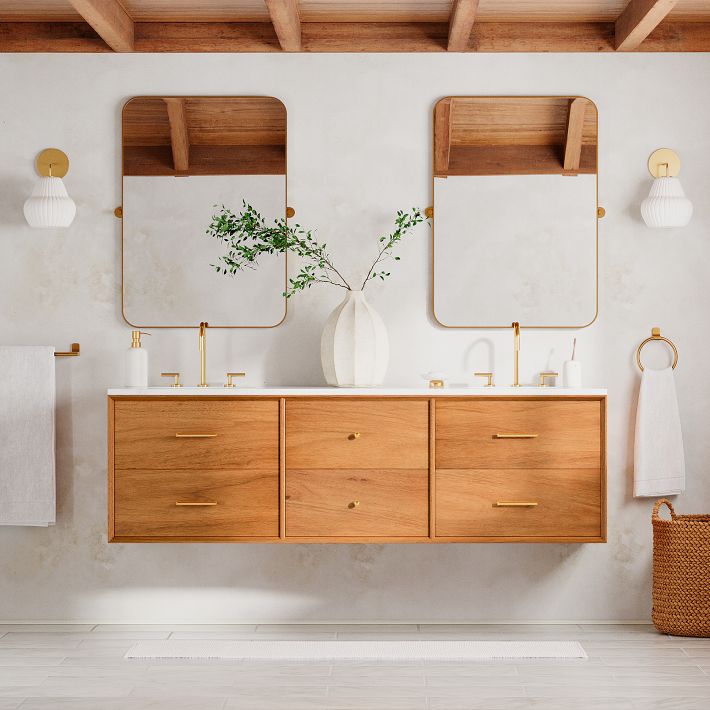 Mid-Century Floating Double Bathroom Vanity
