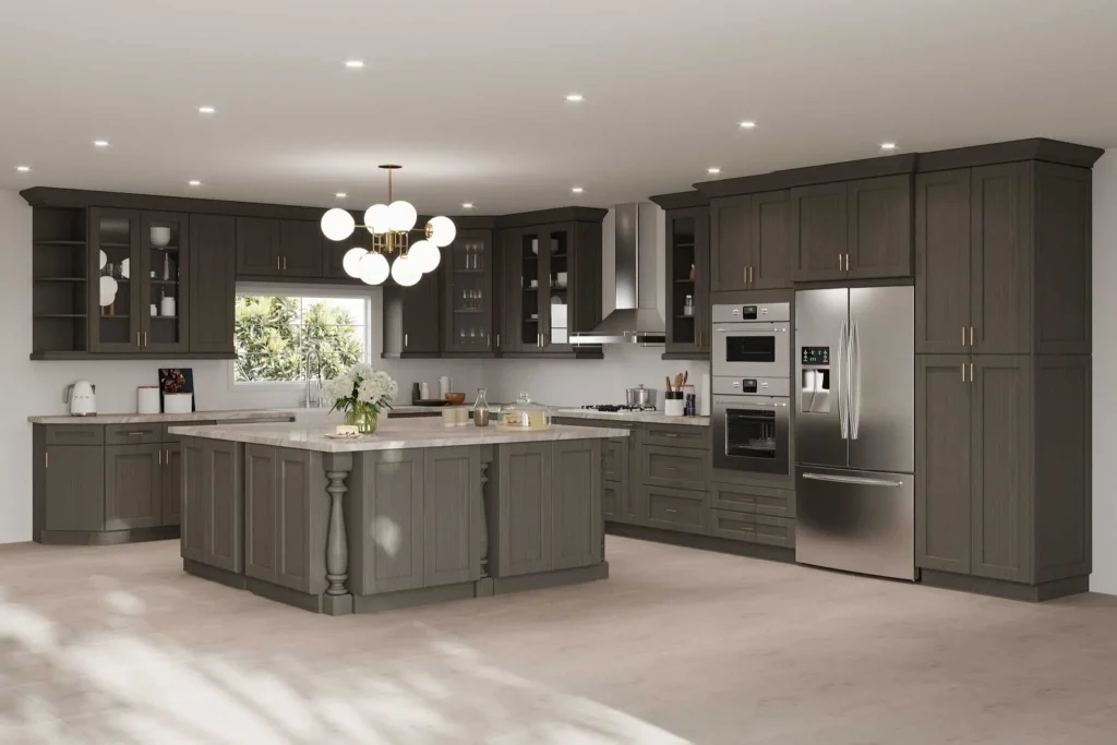 Cozy Dark Brown Kitchen Cabinets