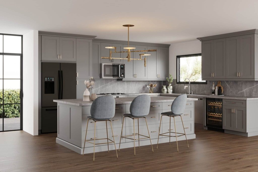 Elegant Dark Grey Kitchen Cabinets