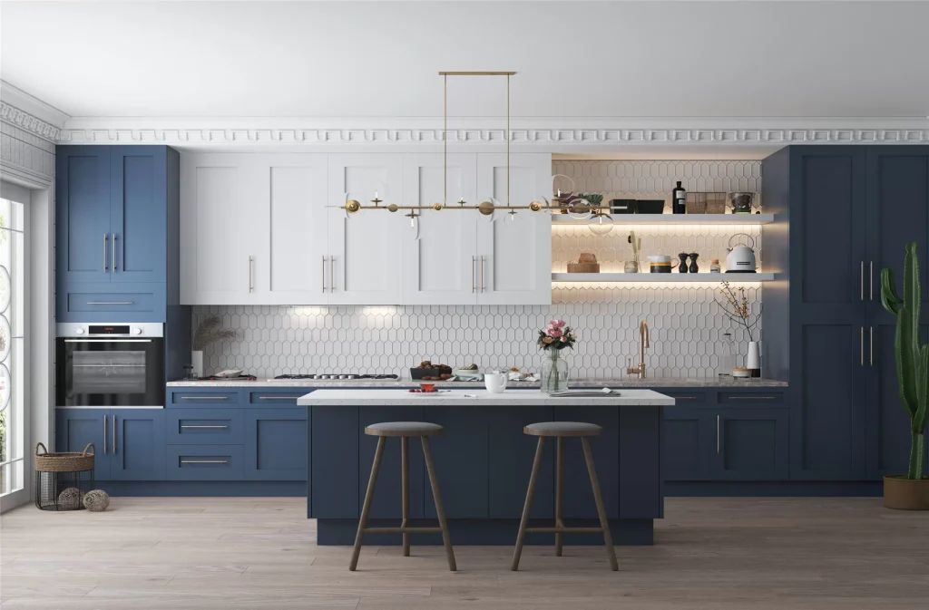 Navy Blue Shaker Cabinets