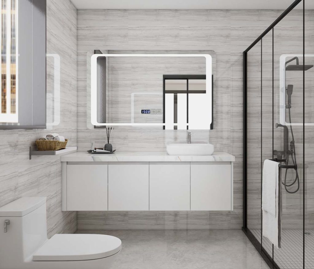 Sleek Modern Bathroom Vanities with Illuminated Mirrors