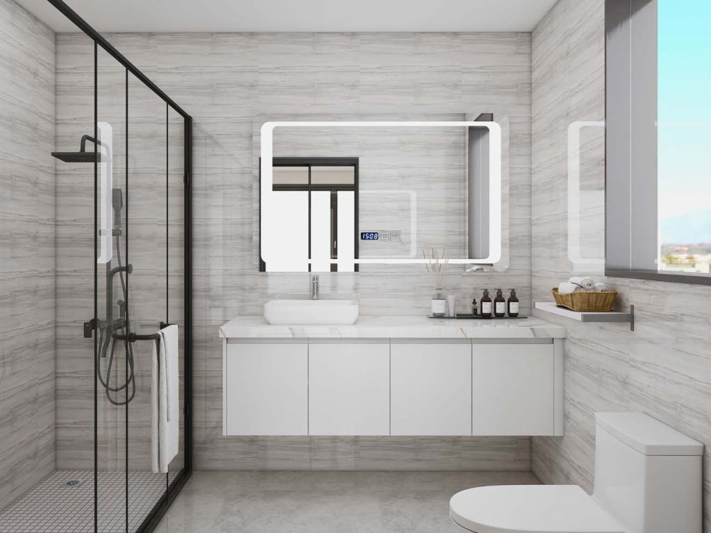 Sleek Modern Bathroom Vanities with Illuminated Mirrors