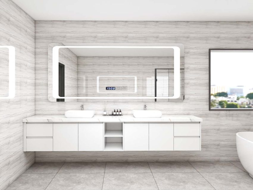 Sleek Modern Bathroom Vanities with Illuminated Mirrors
