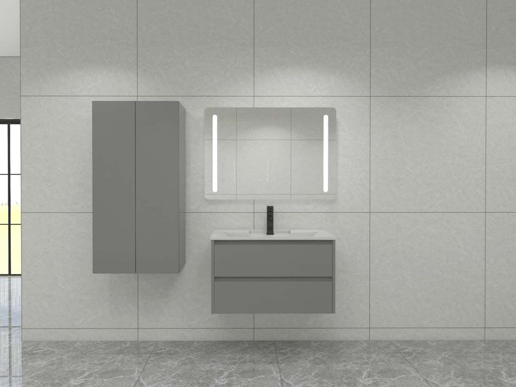 Chic Minimalist Small Bathroom Vanity in Bright Setting
