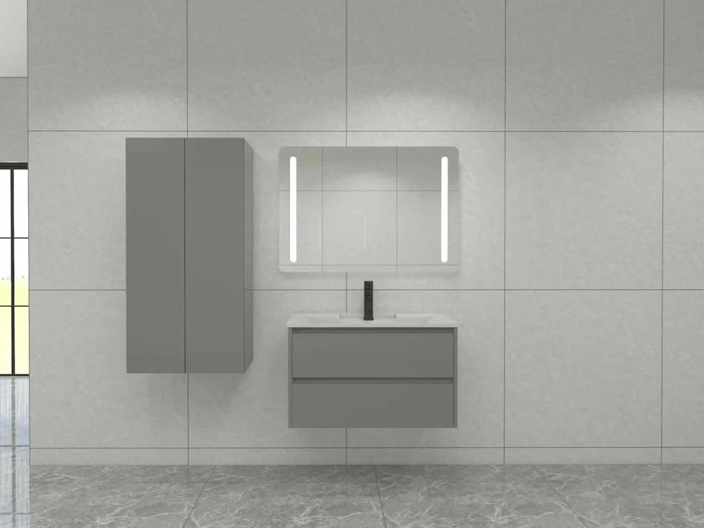 Chic Minimalist Small Bathroom Vanity in Bright Setting