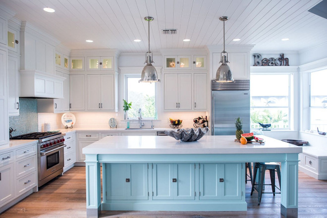 Aquamarine Kitchen Island Base Cabinets