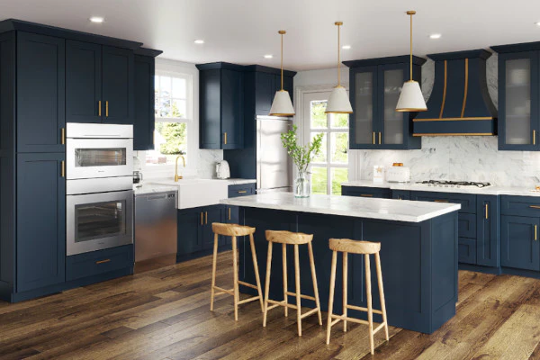 Navy Blue Base Cabinets