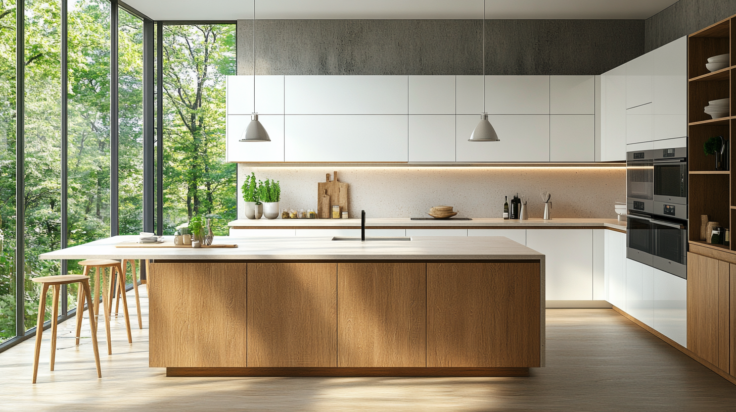 modern kitchen with a clean open layout