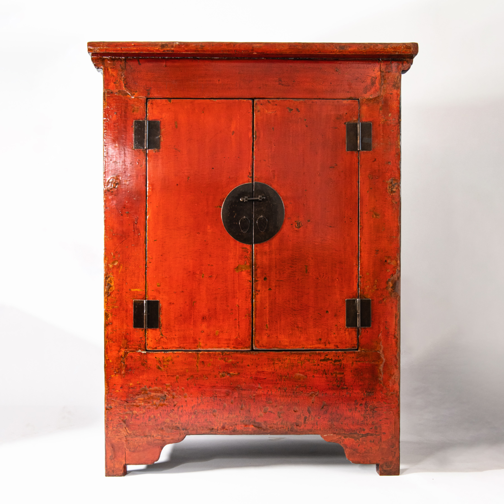 Antique Red Lacquer Cabinets