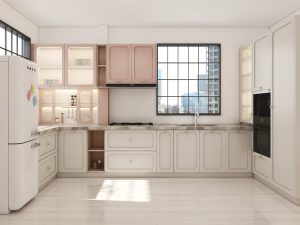 Contemporary Style with Modern White Kitchen Cabinets