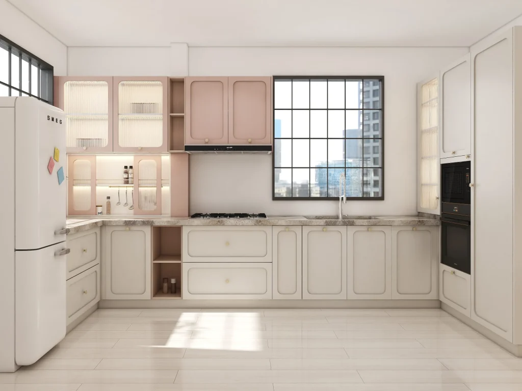 Contemporary Style with Modern White Kitchen Cabinets