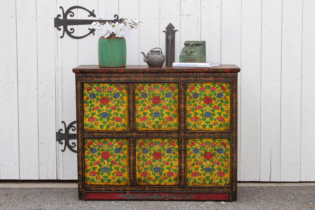 Hand-Painted Floral Cabinets