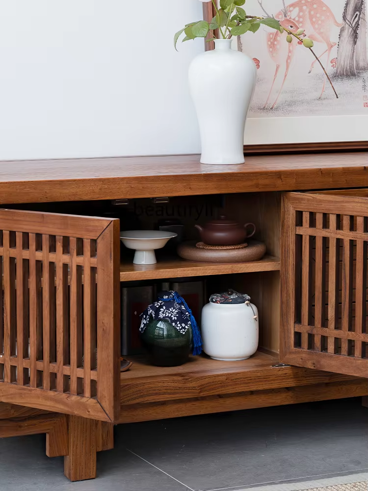 Minimalistic Elm Wood Cabinets