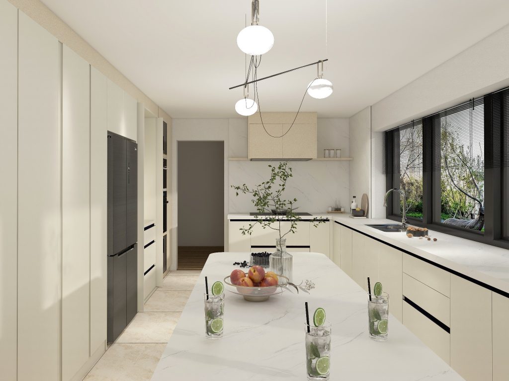 Light Walls kitchen cabinets