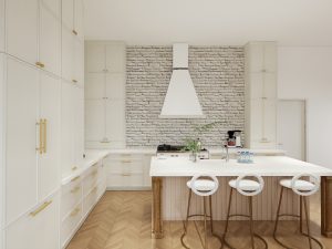 Bright Shaker Cabinets with Island