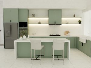 Complete Green Kitchen Layout