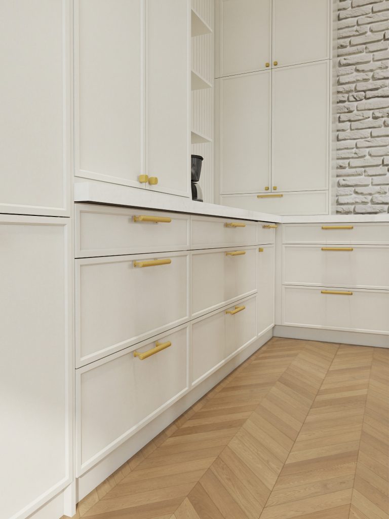 Detailed Shaker Drawer and Handles