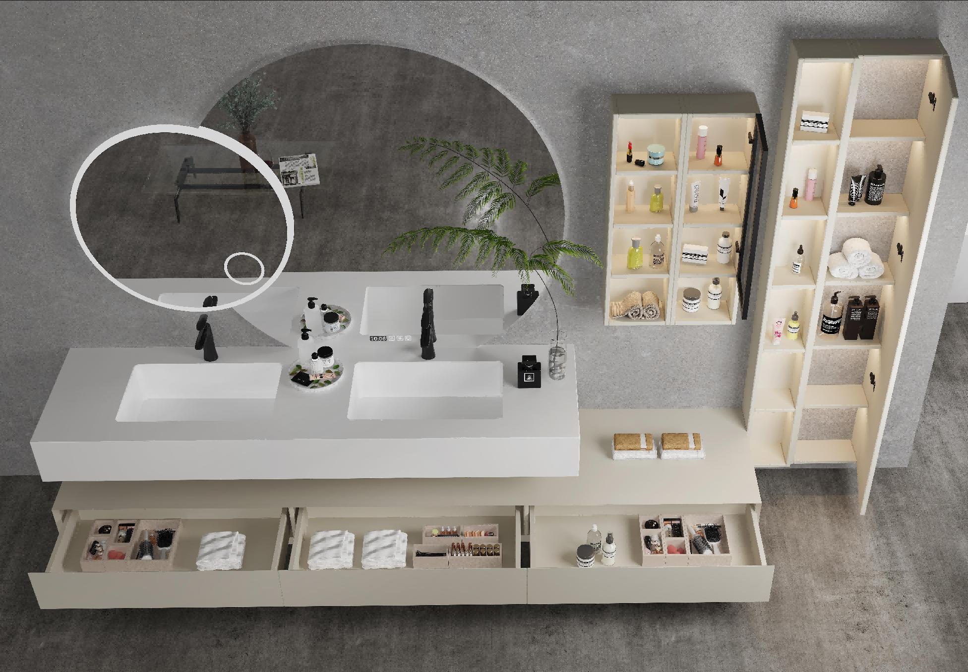 Double Vanity with Storage Features
