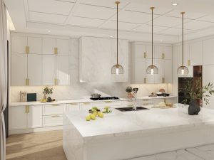 Open Concept Shaker Kitchen Layout