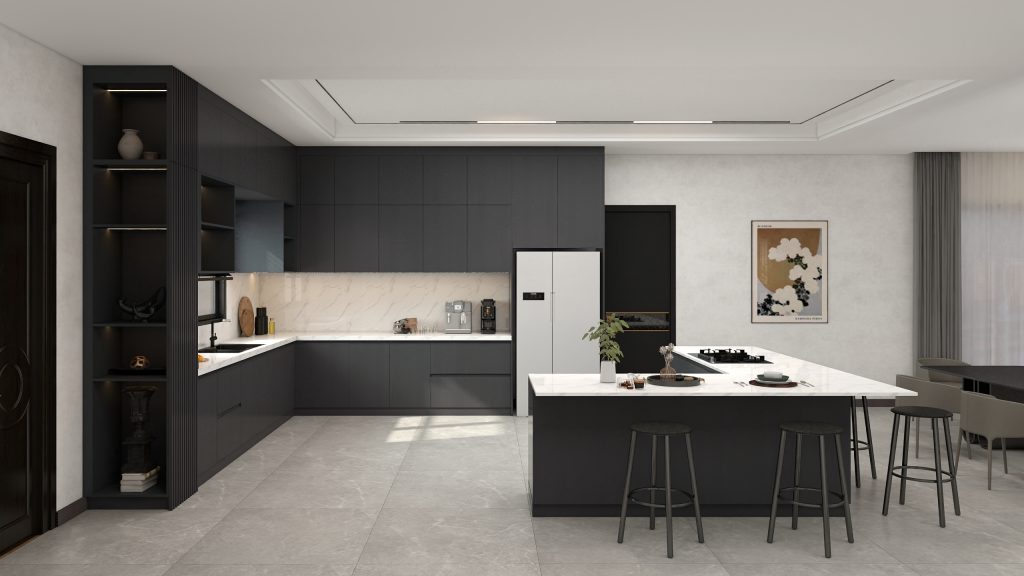 Sleek Black Kitchen Cabinets with Modern Black Finishes