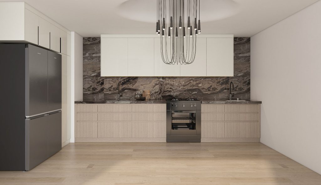 White Oak Cabinets with Accents