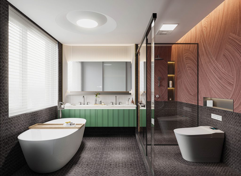 Gray-Tiles-bathroom-vanity