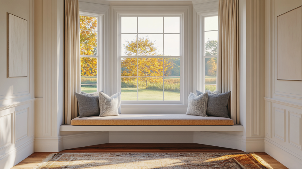Floating Bench for a Chic Bay Window Seating