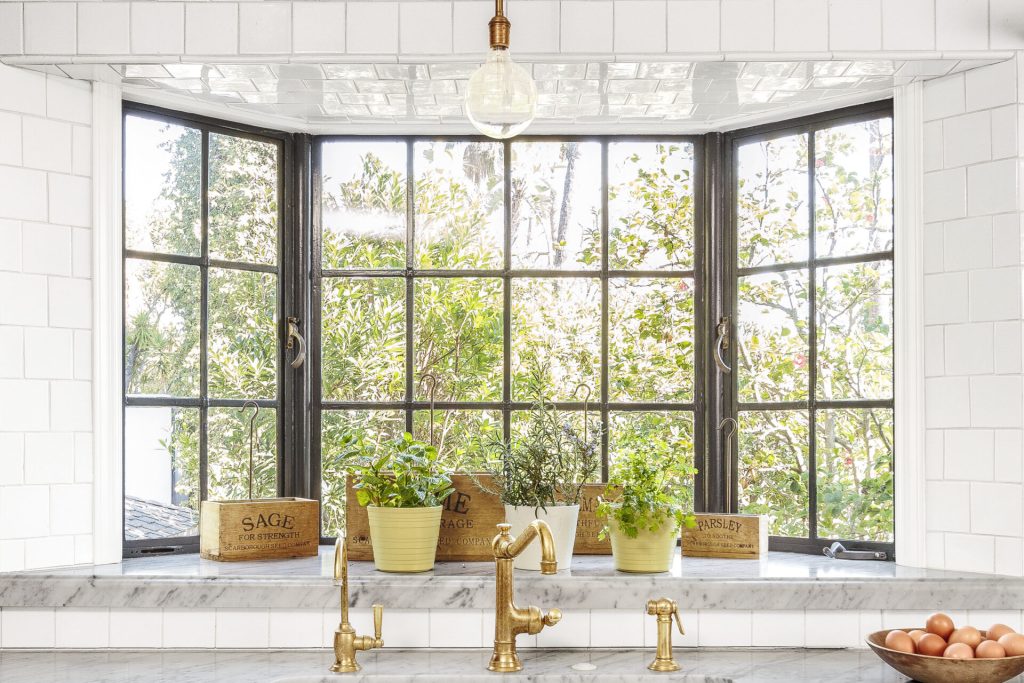Industrial Style Bay Window Design for living room
