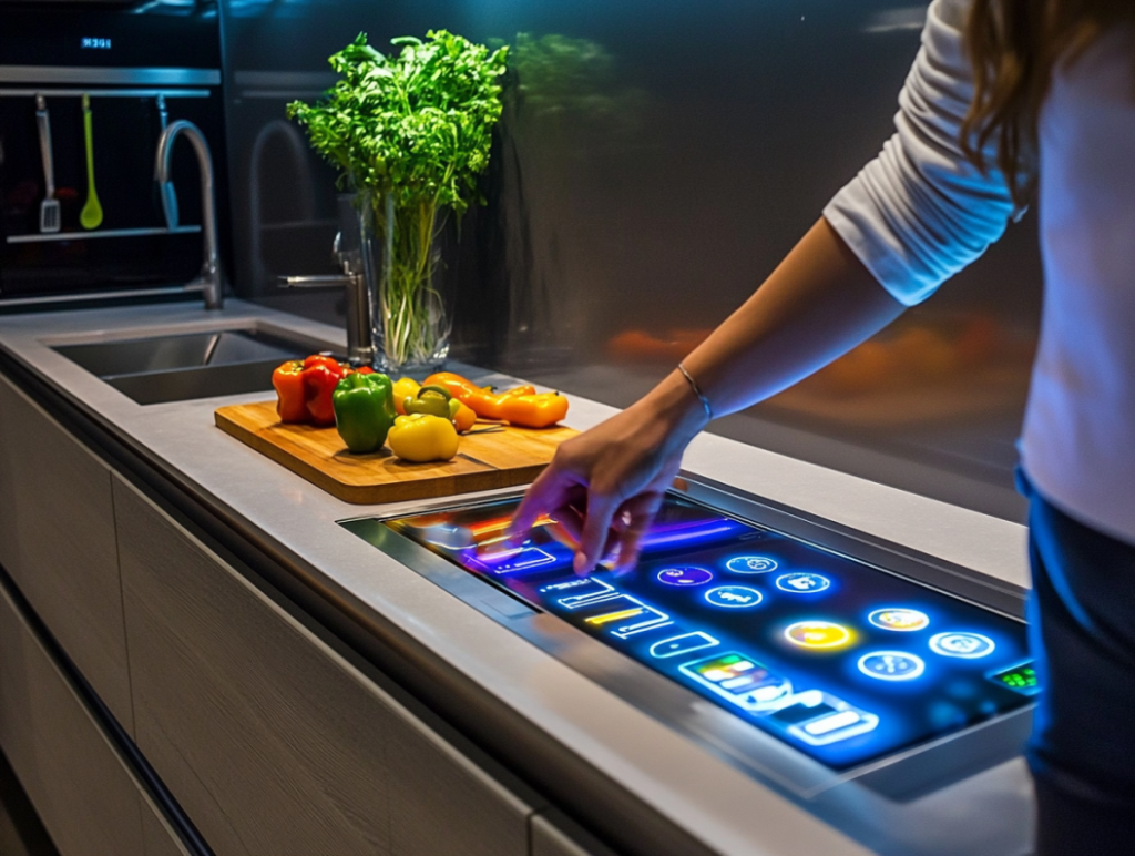 Touch-Control Smart Kitchen Countertop for Enhanced Cooking Experience