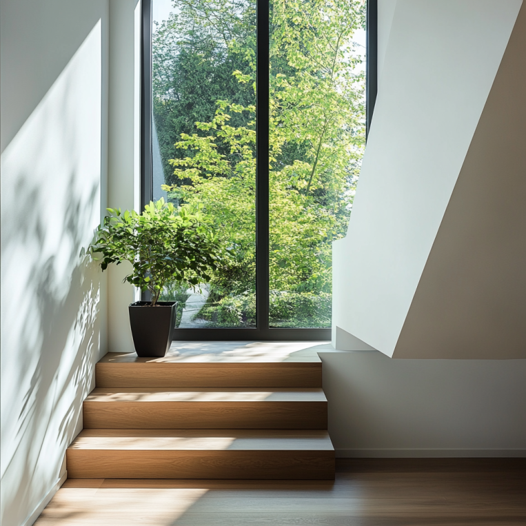 aluminum windows designs in the stair