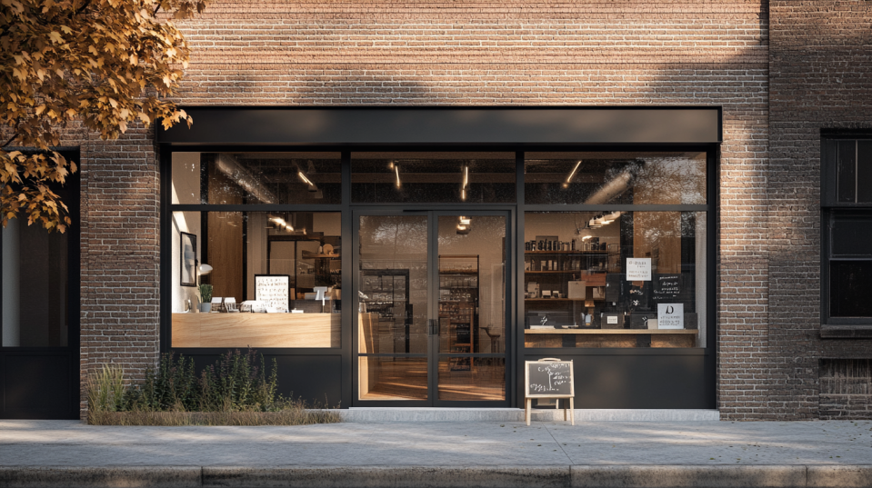 black-aluminum-framed-storefront-door