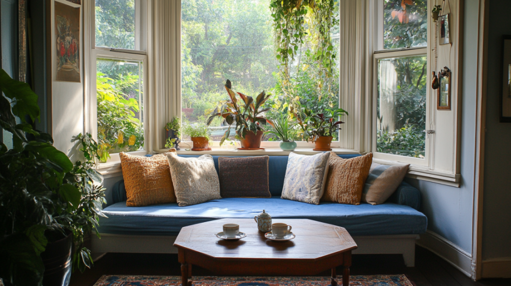 couch in front of a window