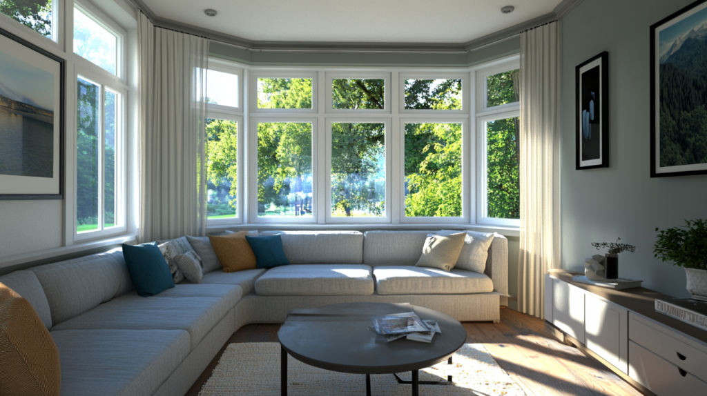 decorate living room with bay window