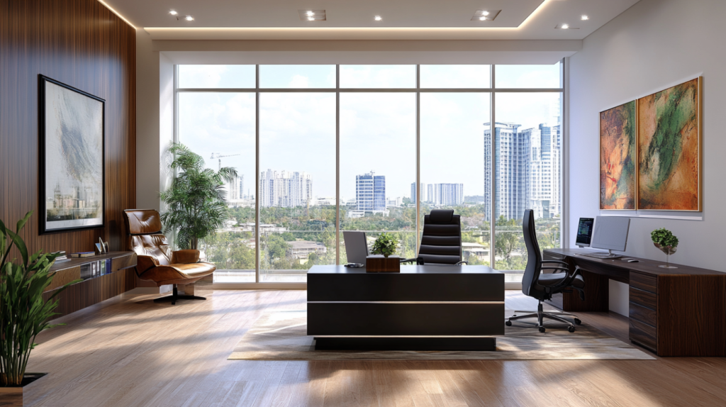 large-aluminum-fixed-windows-in-the-office