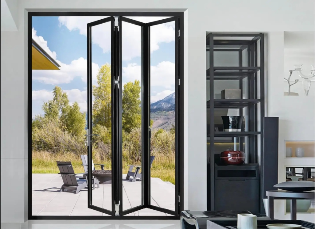 multi-panel thermal folding doors design
