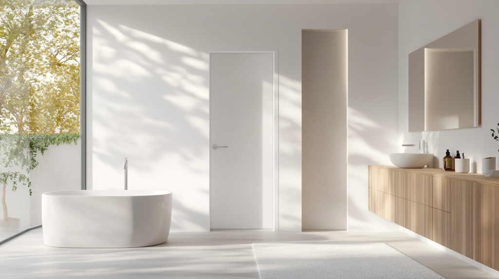 white minimalist invisible door