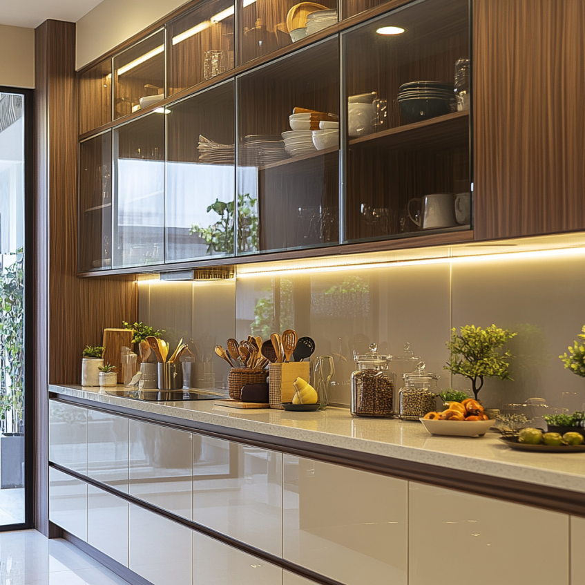 Custom kitchen cabinets designed for a personalized kitchen, offering ample storage and a modern, organized layout.