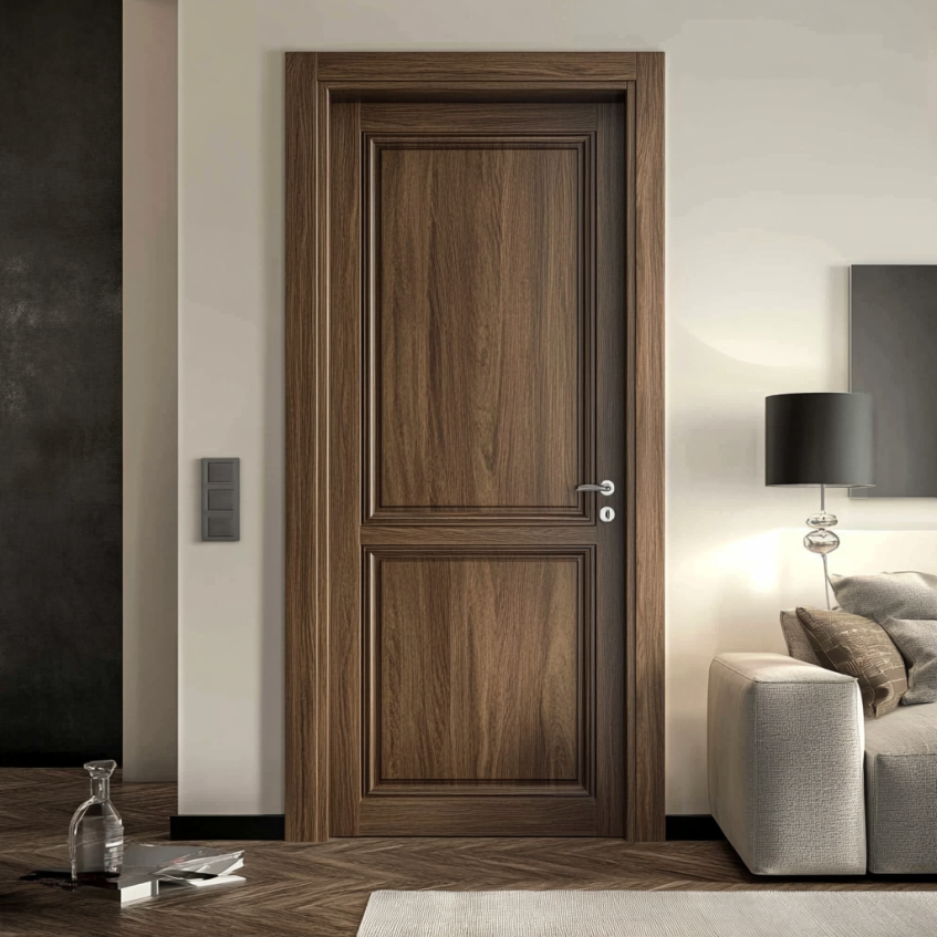 brown wooden two panel door