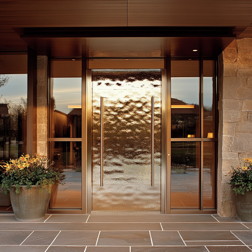 custom glass front door design