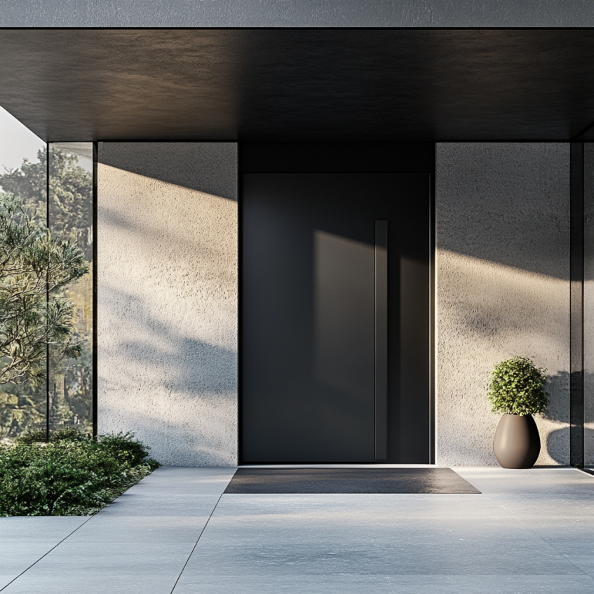 modern black entrance door design