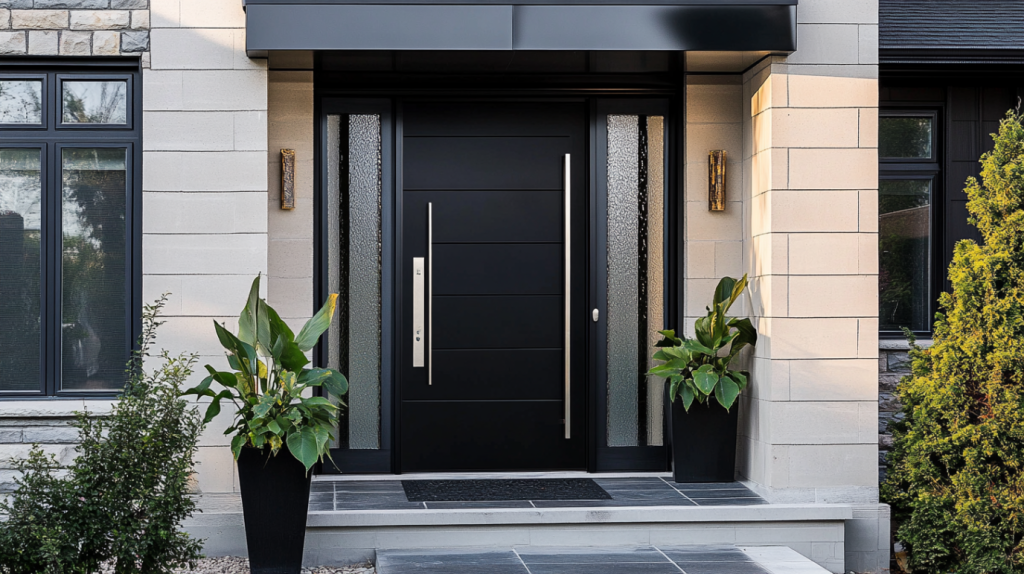 modern black front door design