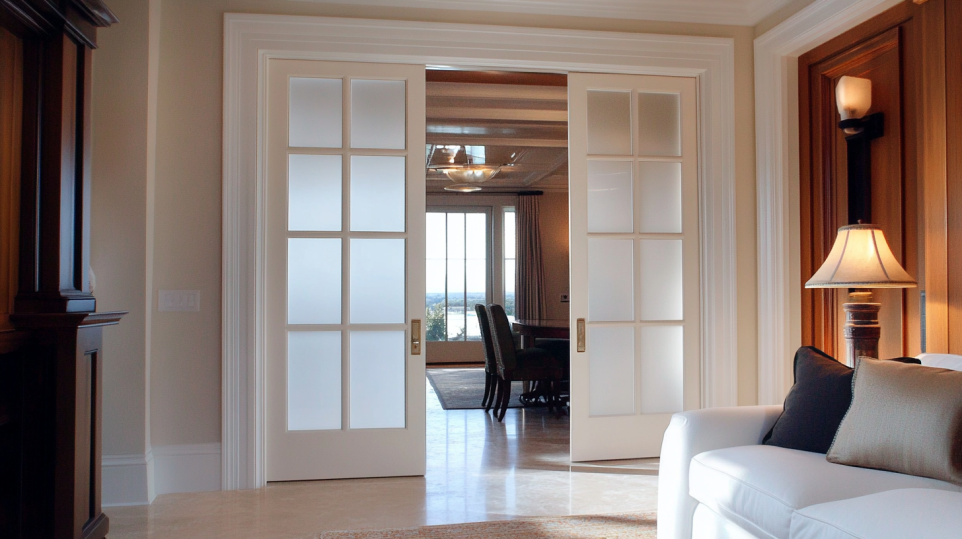 white-aluminum-framed-Interior-Frosted-Glass-Doors
