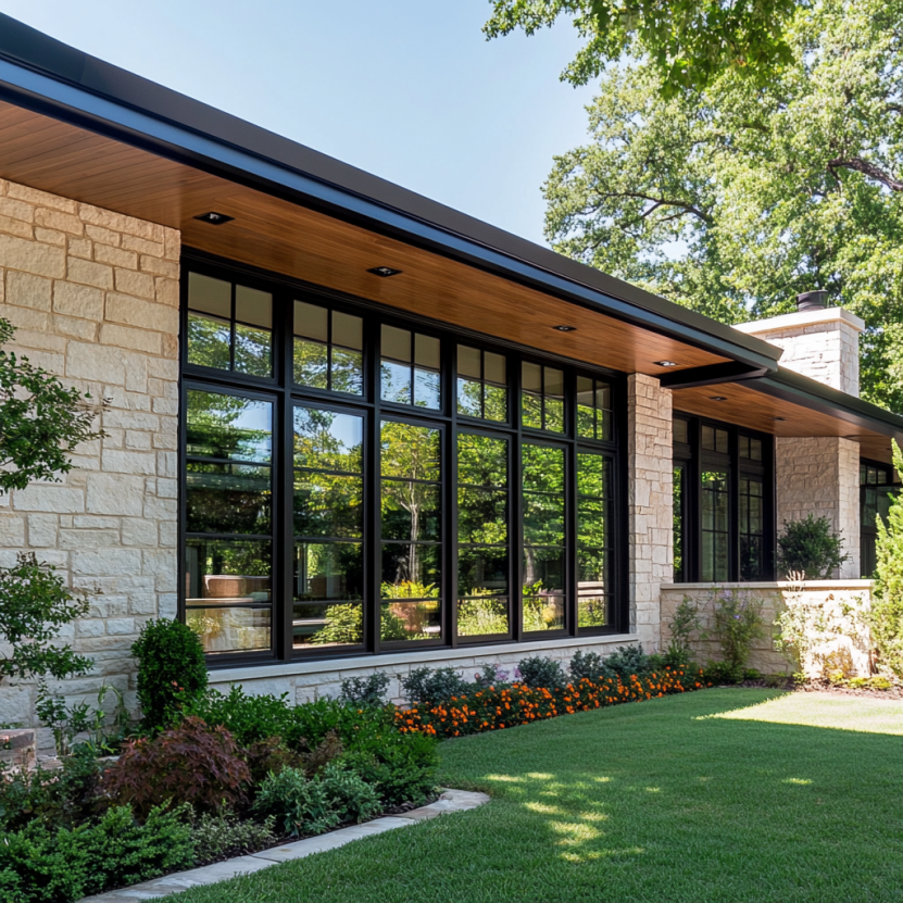 Black Window in Mid-Century Modern Home