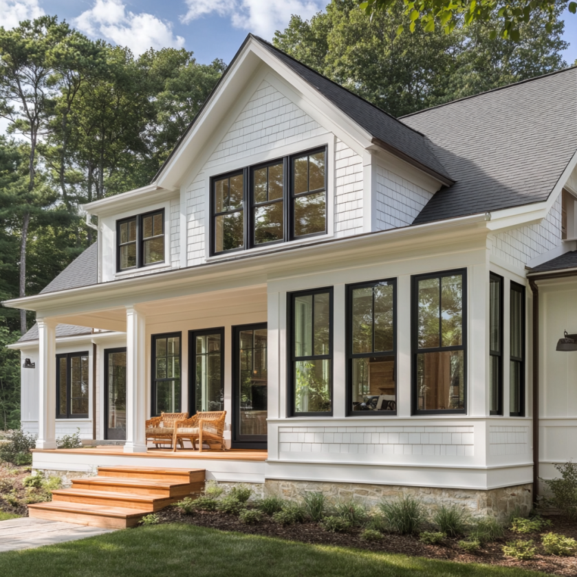 Black Windows in Craftsman Home