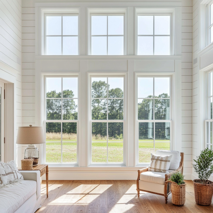 White Windows in Farmhouse