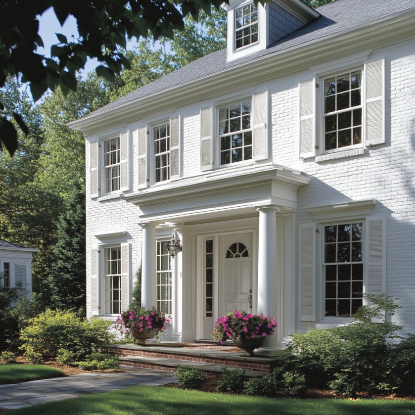 White windows in Colonial Home