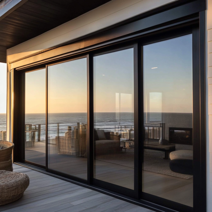 aluminium sliding glass glass in the coastal home
