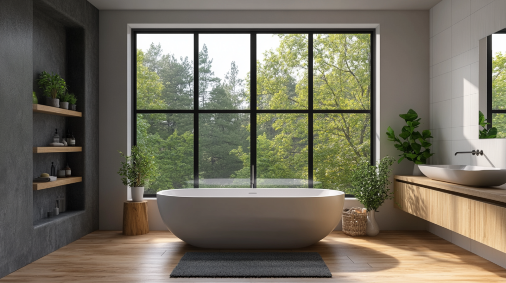 black-fixed-windows-in-the-bathroom