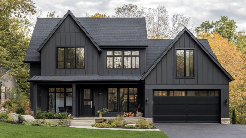 black house with black windows