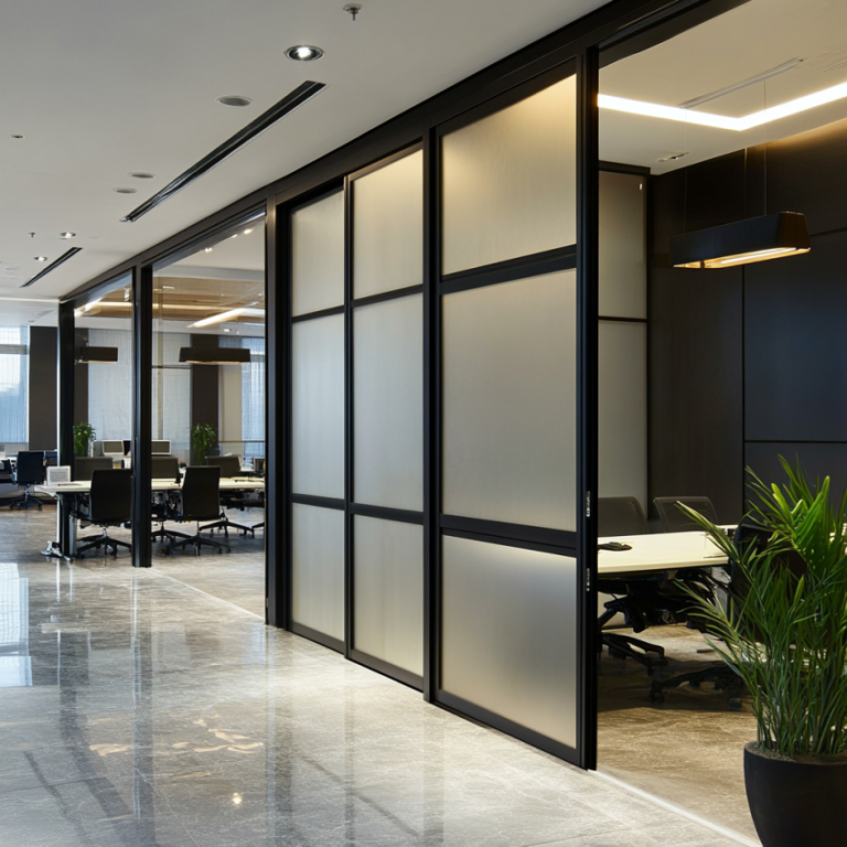 commercial aluminium sliding glass door in the office